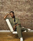 Let your outfit shine with this vibrant 'Light Olive' Side Stripe Lounge Pant.