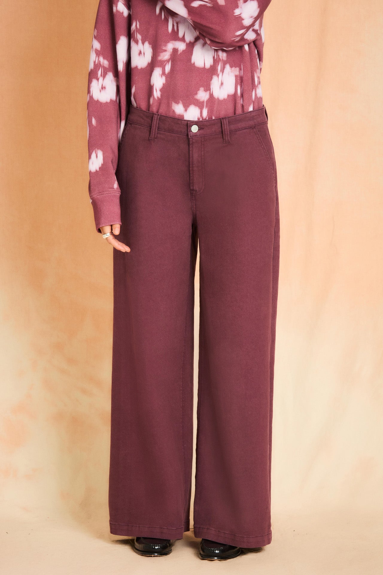 Plum Wide Leg Trouser Jean- Twill