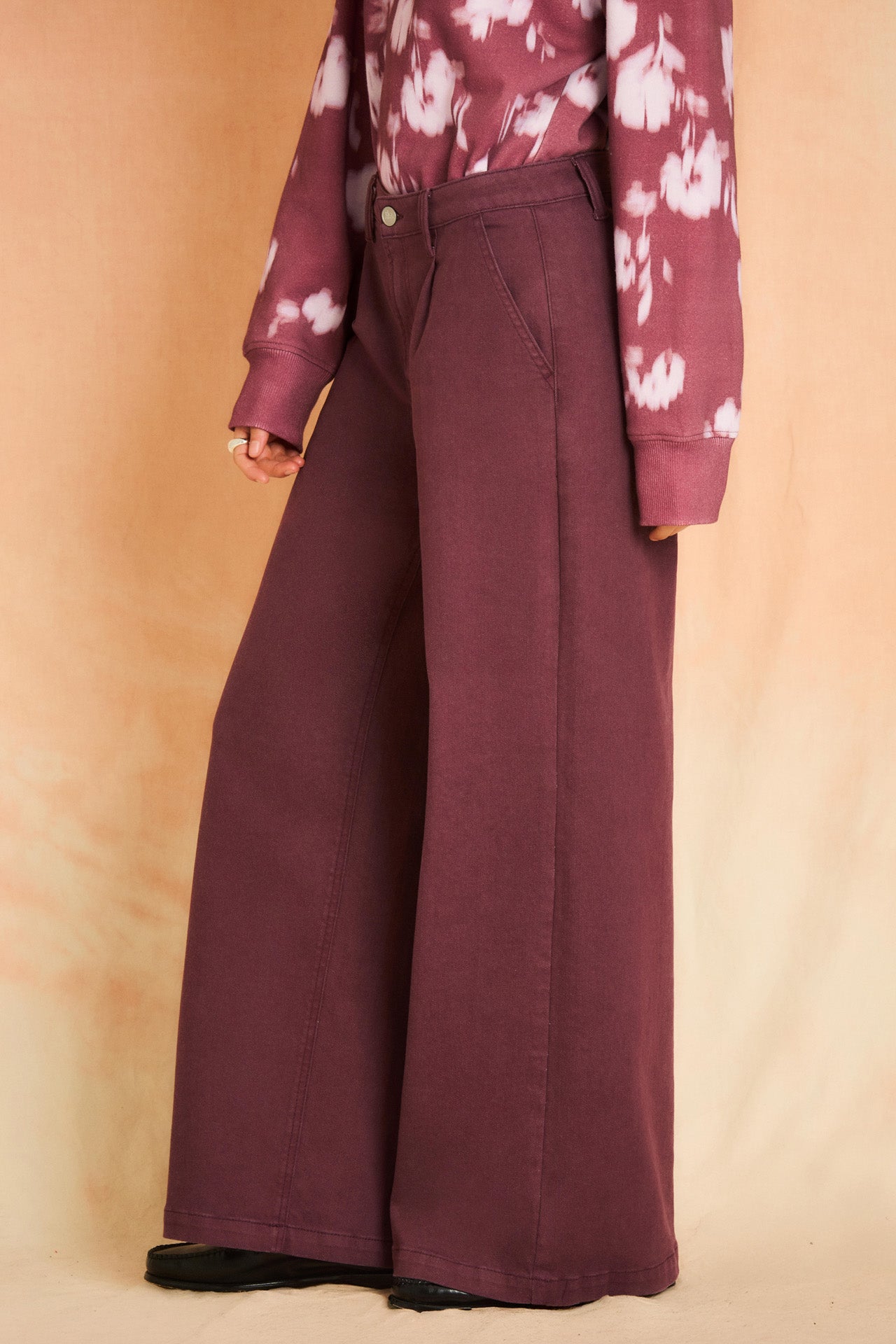 Plum Wide Leg Trouser Jean- Twill