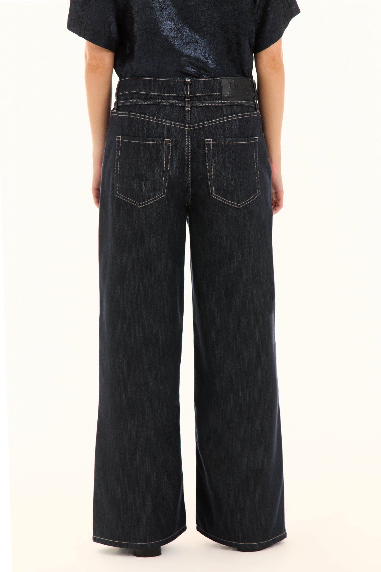 Indigo Tie Waist Wide Leg