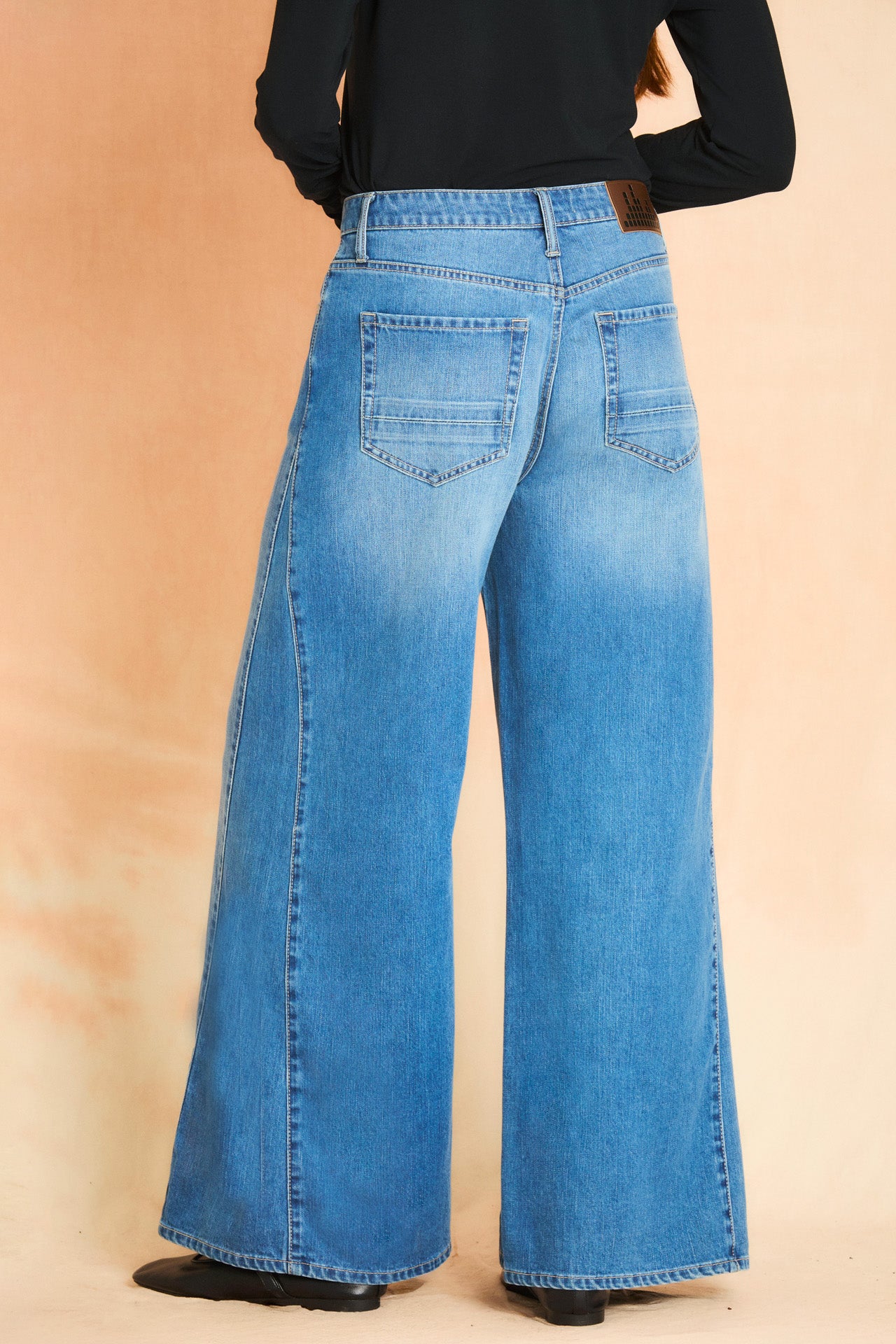 Light Indigo Side Gusset Wide Leg Jean
