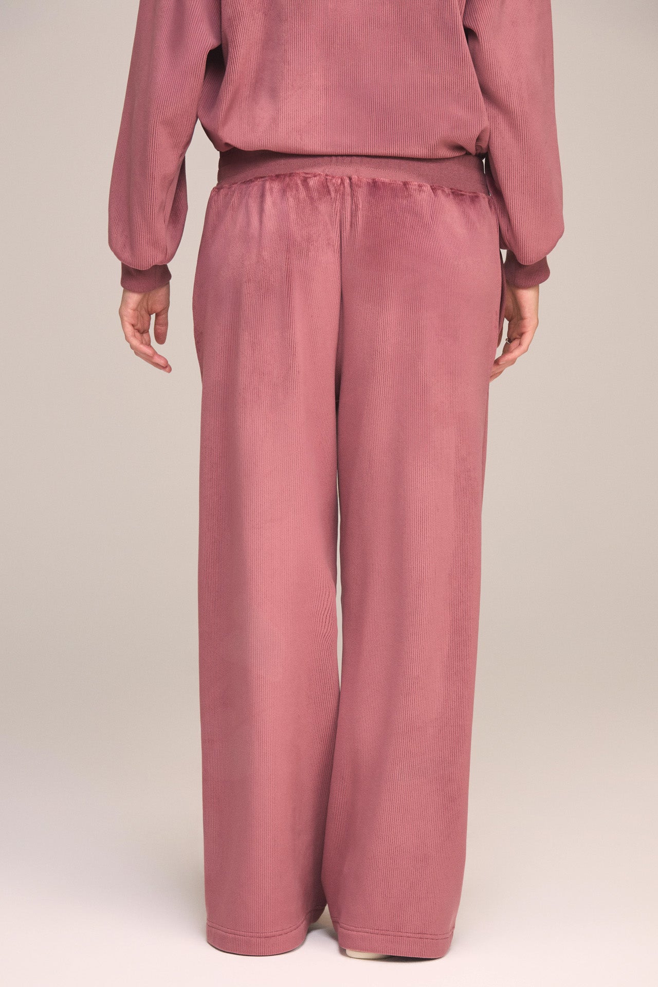 Dusty Rose Knit Cord Lounge Pant
