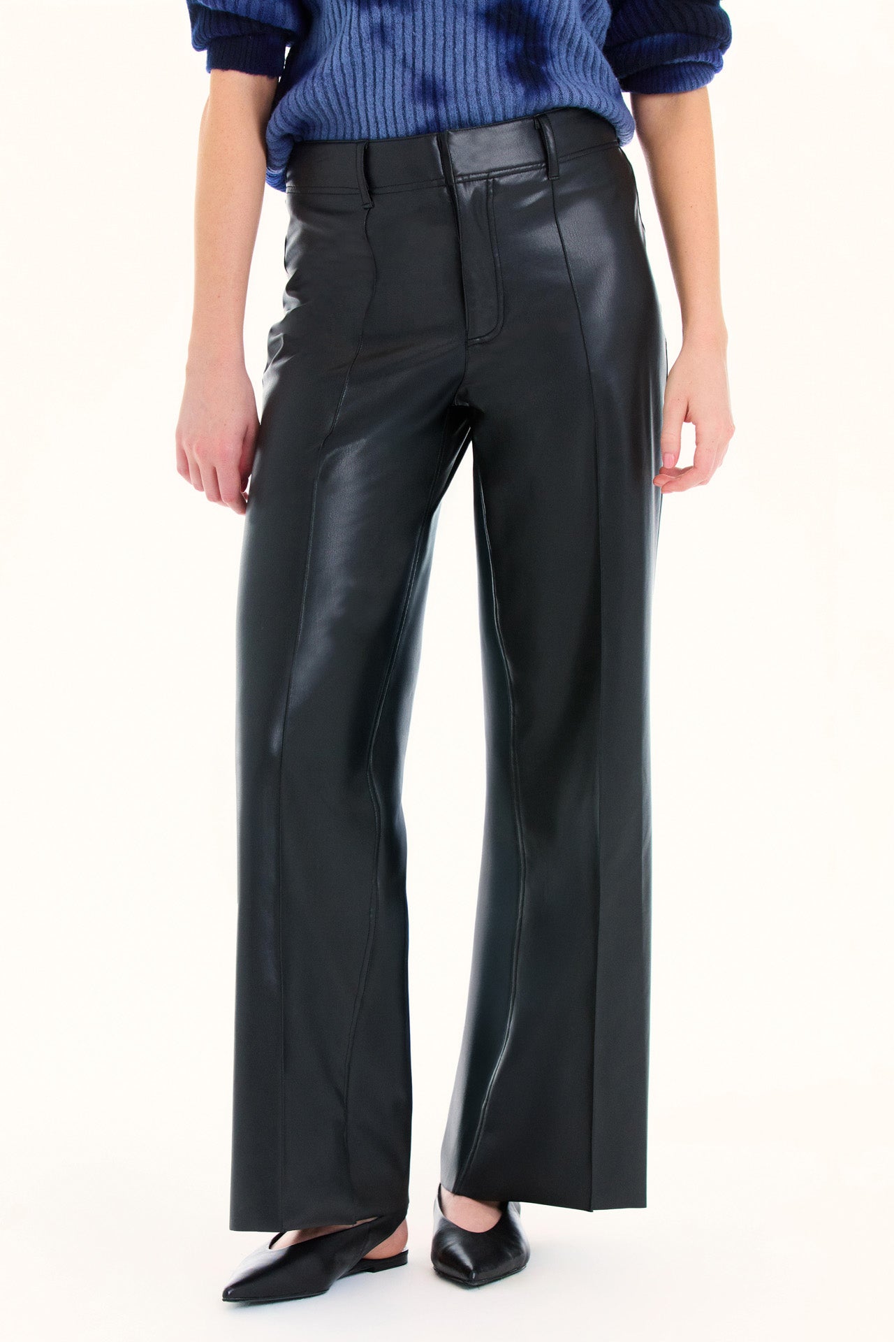 Black Pintuck Wide Leg Pant