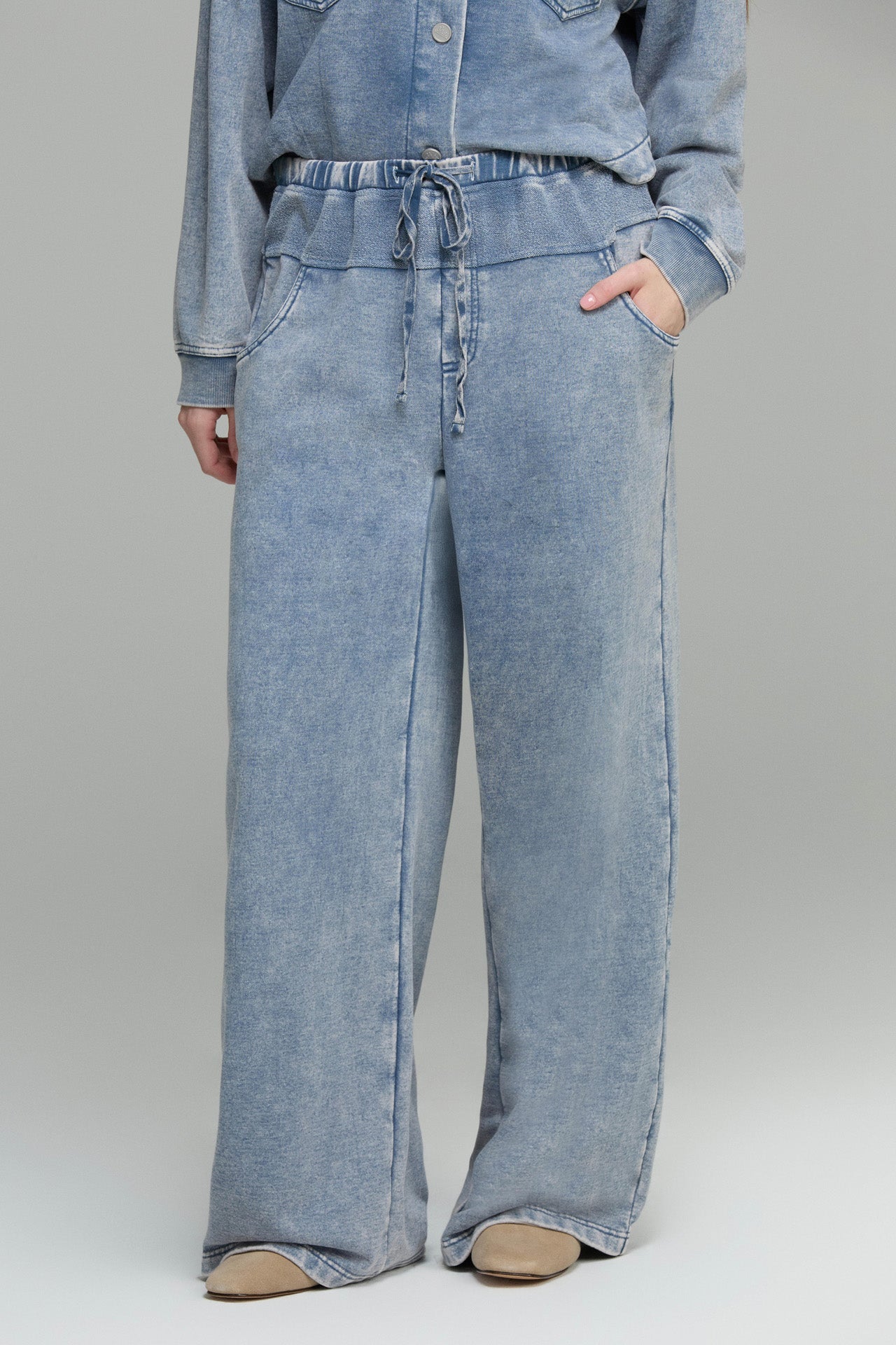 Cadet Blue Dropped Waist Lounge Pant
