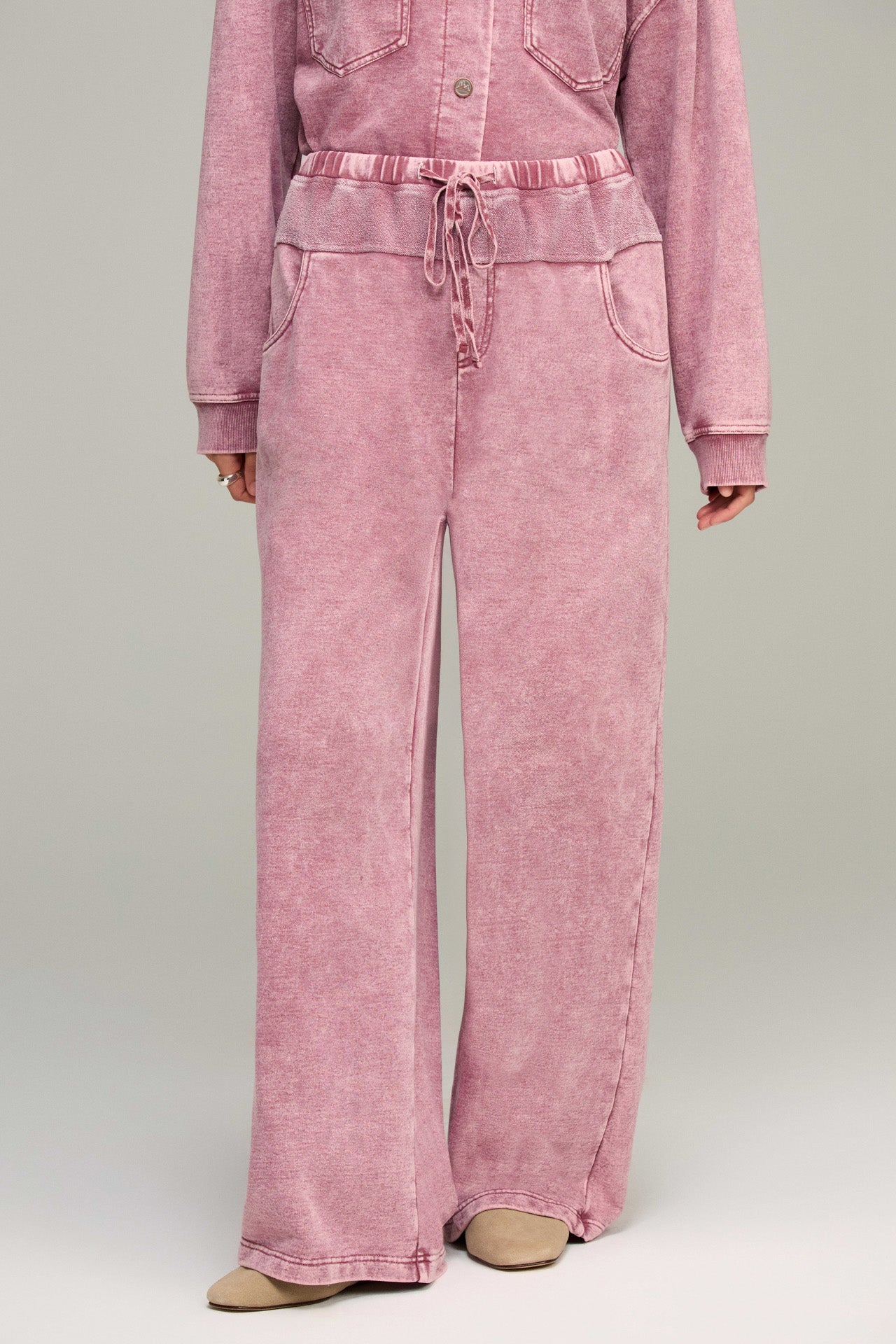 Dusty Rose Dropped Waist Lounge Pant