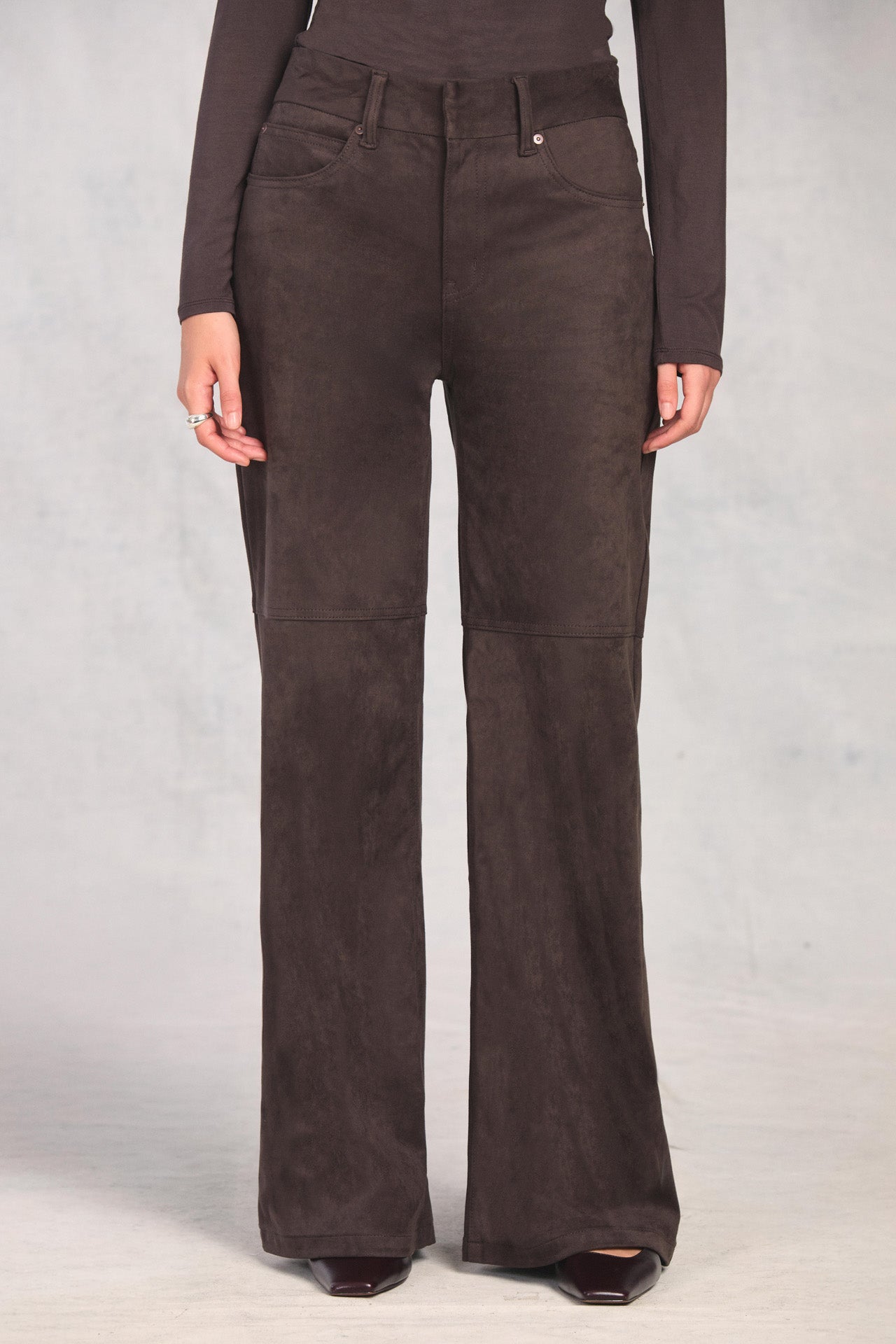 Coffee Clean Waist Wide Leg Jean
