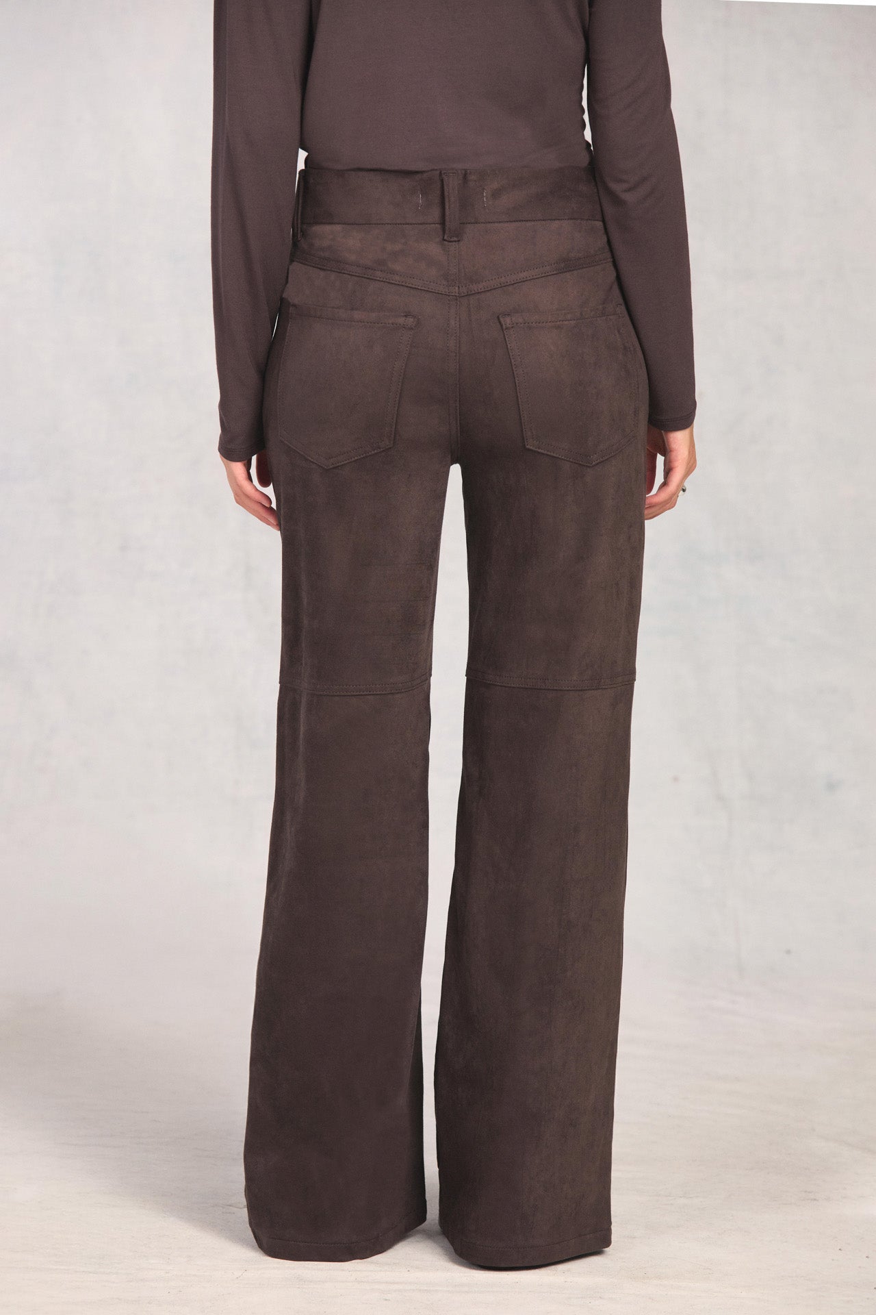 Coffee Clean Waist Wide Leg Jean
