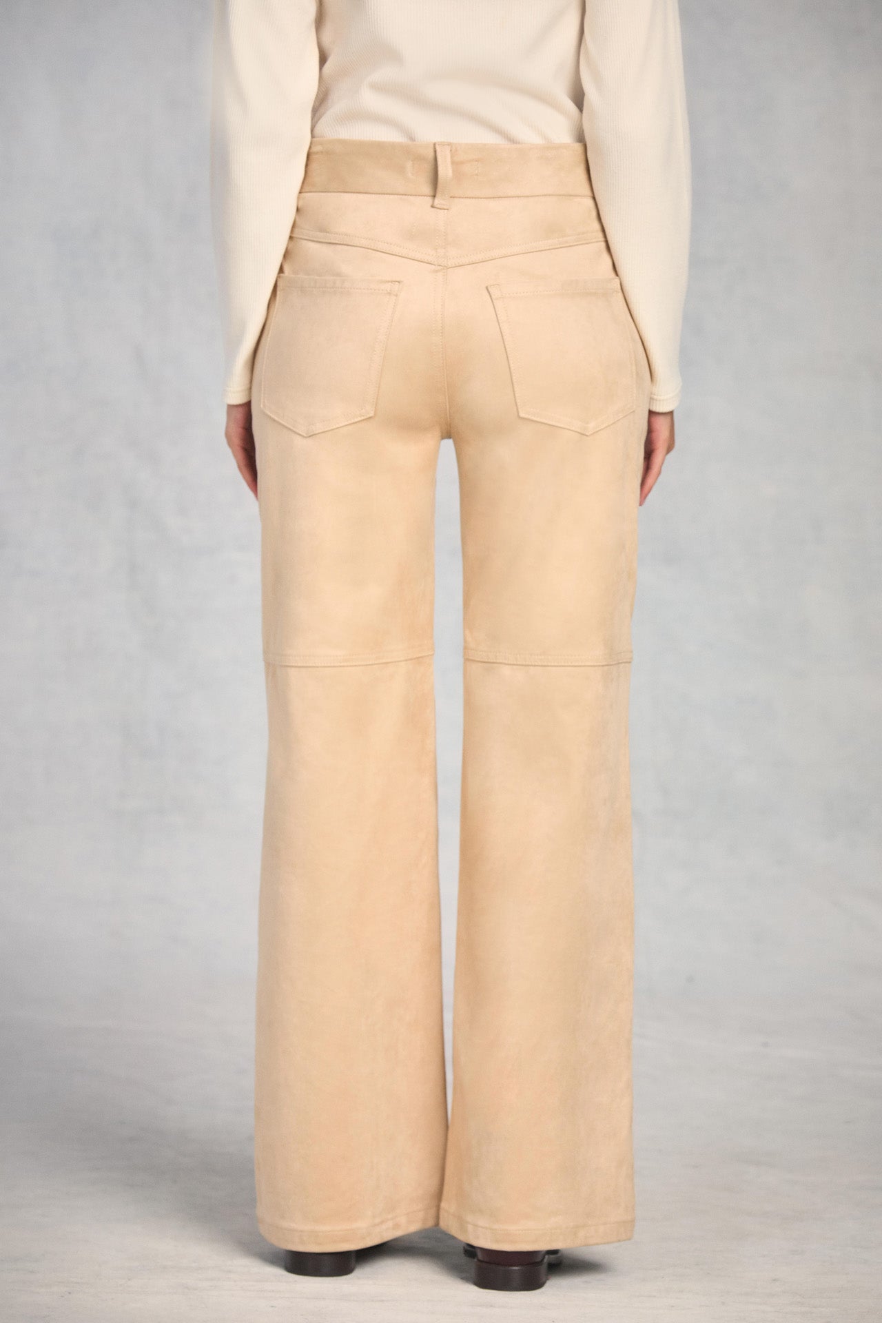 Champagne Clean Waist Wide Leg Jean