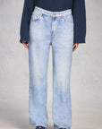Indigo Knit Denim Straight Leg