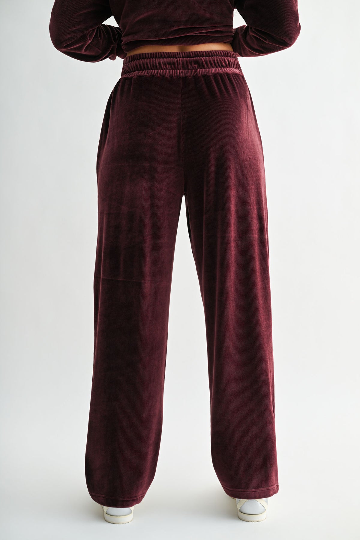 Burgundy Petite Barrel Leg Sweatpant