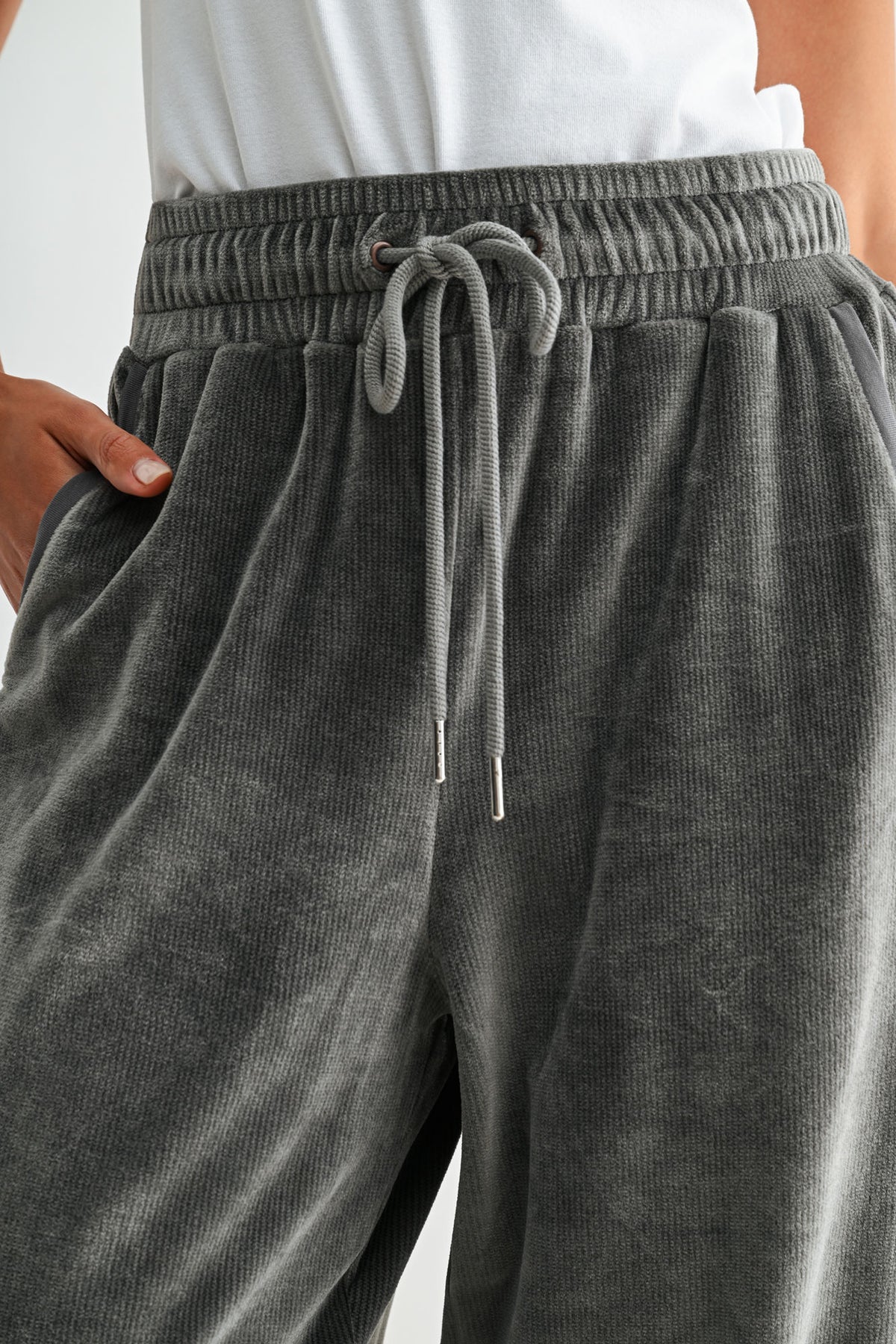 Charcoal Plus-Size Trouser Track Pant