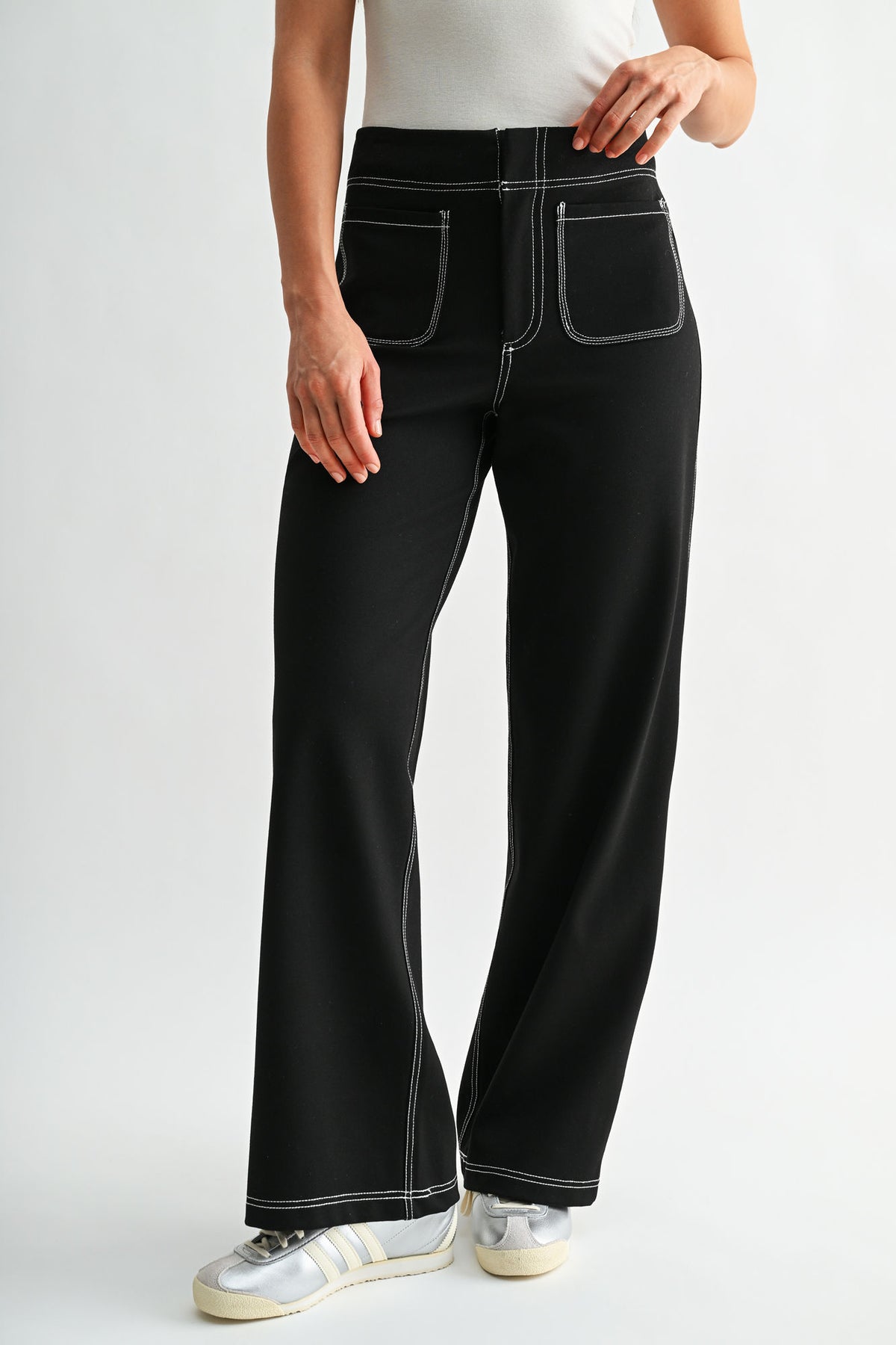Black Patch Pocket Relaxed Leg Pant