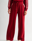 Burgundy Pintuck Track Lounge Pant