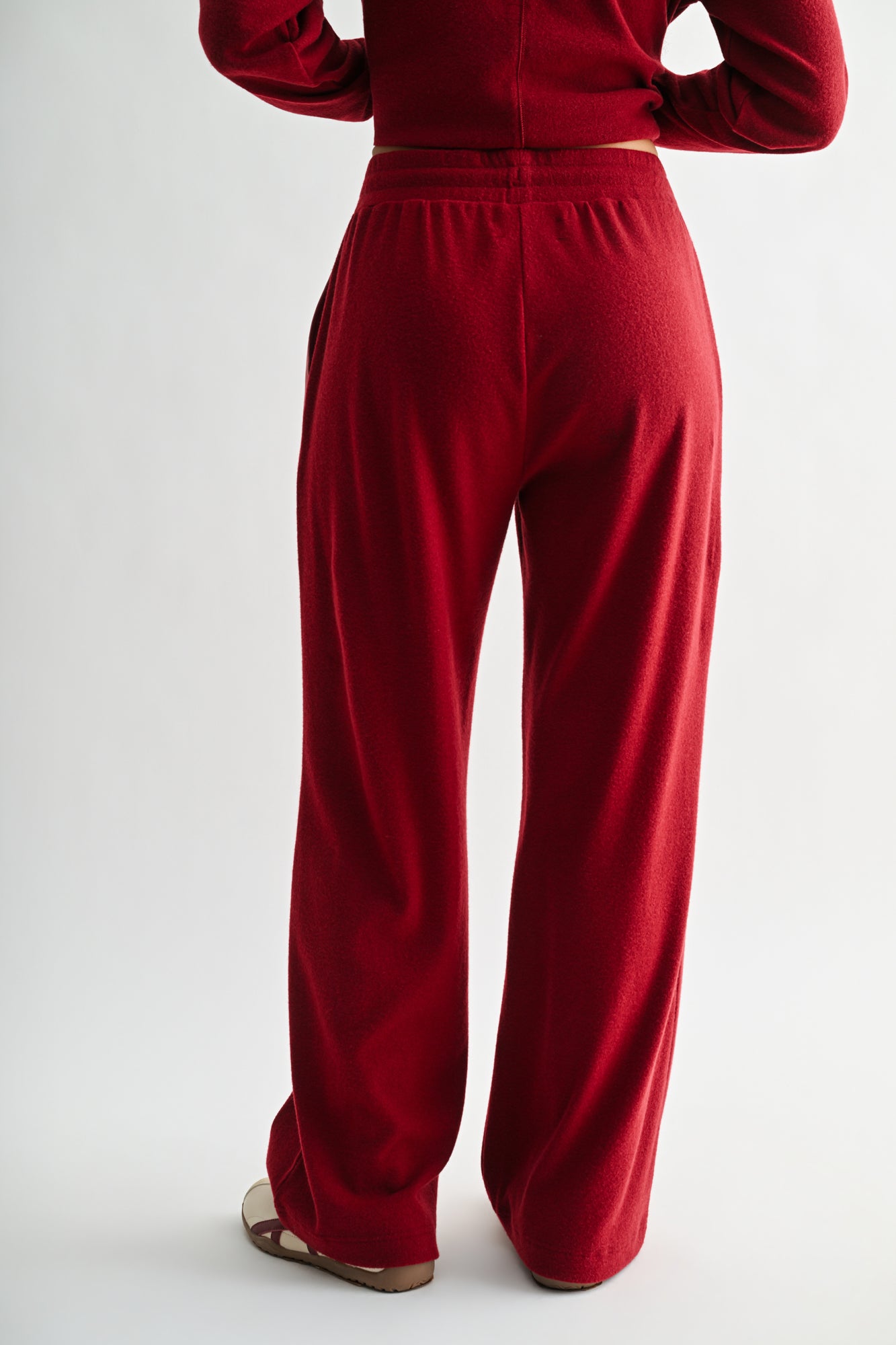Burgundy Pintuck Track Lounge Pant