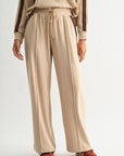 Tan Petite Pintuck Track Lounge Pant