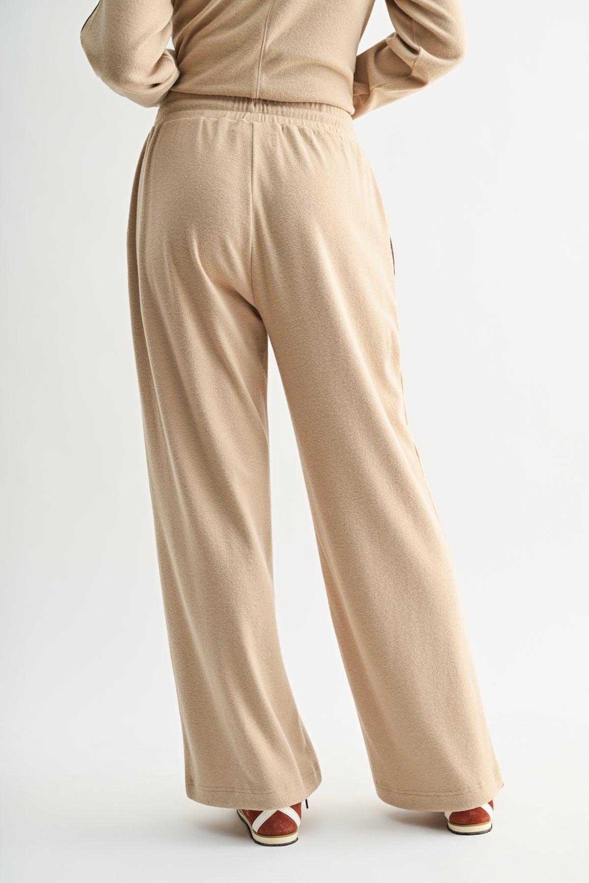 Tan Petite Pintuck Track Lounge Pant
