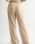 Tan Petite Pintuck Track Lounge Pant