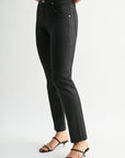 Black Tapered Leg Jean w/ Metallic Stripe