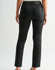 Black Petite Tapered Leg Jean w/ Metallic Stripe