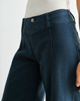 Navybean Seamed Wide Leg Pant