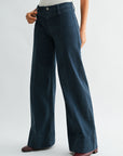 Navybean Seamed Wide Leg Pant