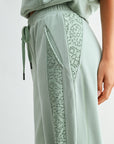 Soft Sage Plus-Size Lace Mixed Lounge Pant