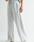 Heather Grey Lace Mixed Lounge Pant
