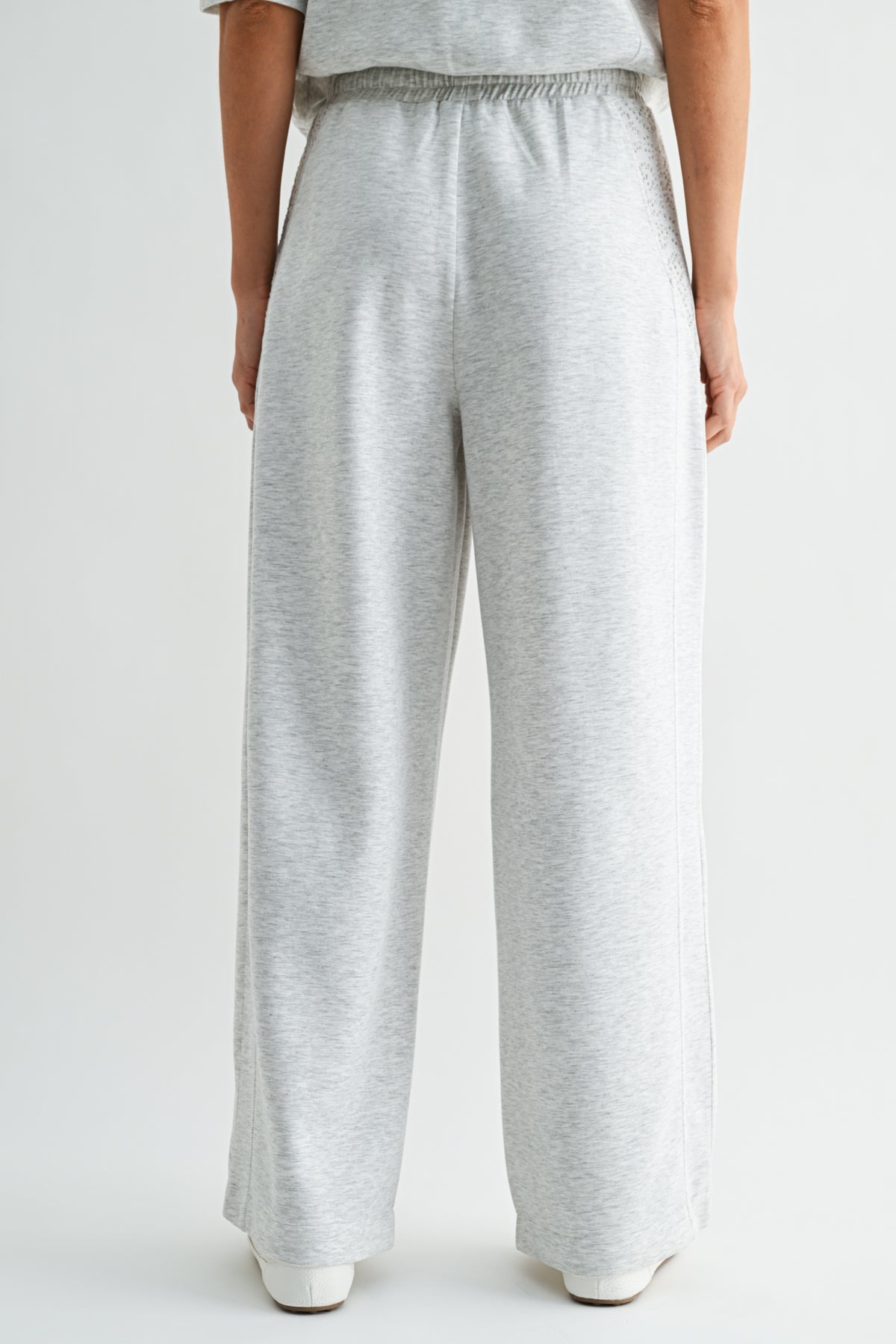 Heather Grey Plus-Size Lace Mixed Lounge Pant