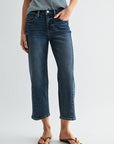 Dark Antique Wash Forward Seam Cropped Jean