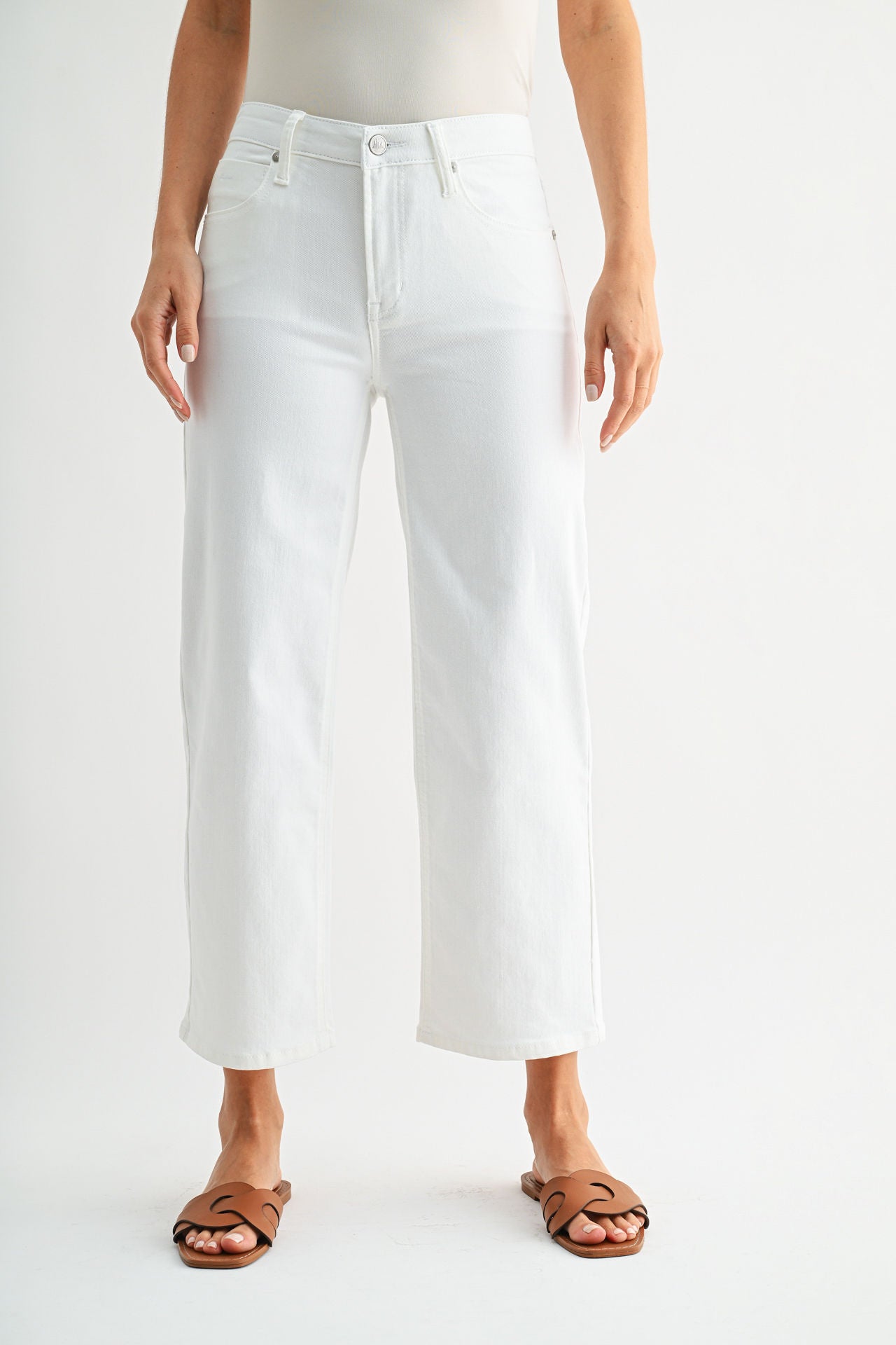 Ivory Dover Cropped Straight Leg Jeans