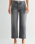 Grey Dover Cropped Straight Leg Denim