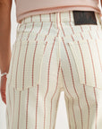 Pearl with Tamarind Stripe Cropped Straight Leg