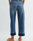 Medium Indigo Denim Release Hem Crop Straight Leg