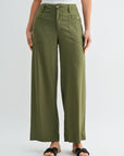 Olive Relaxed Patch Pocket Pant