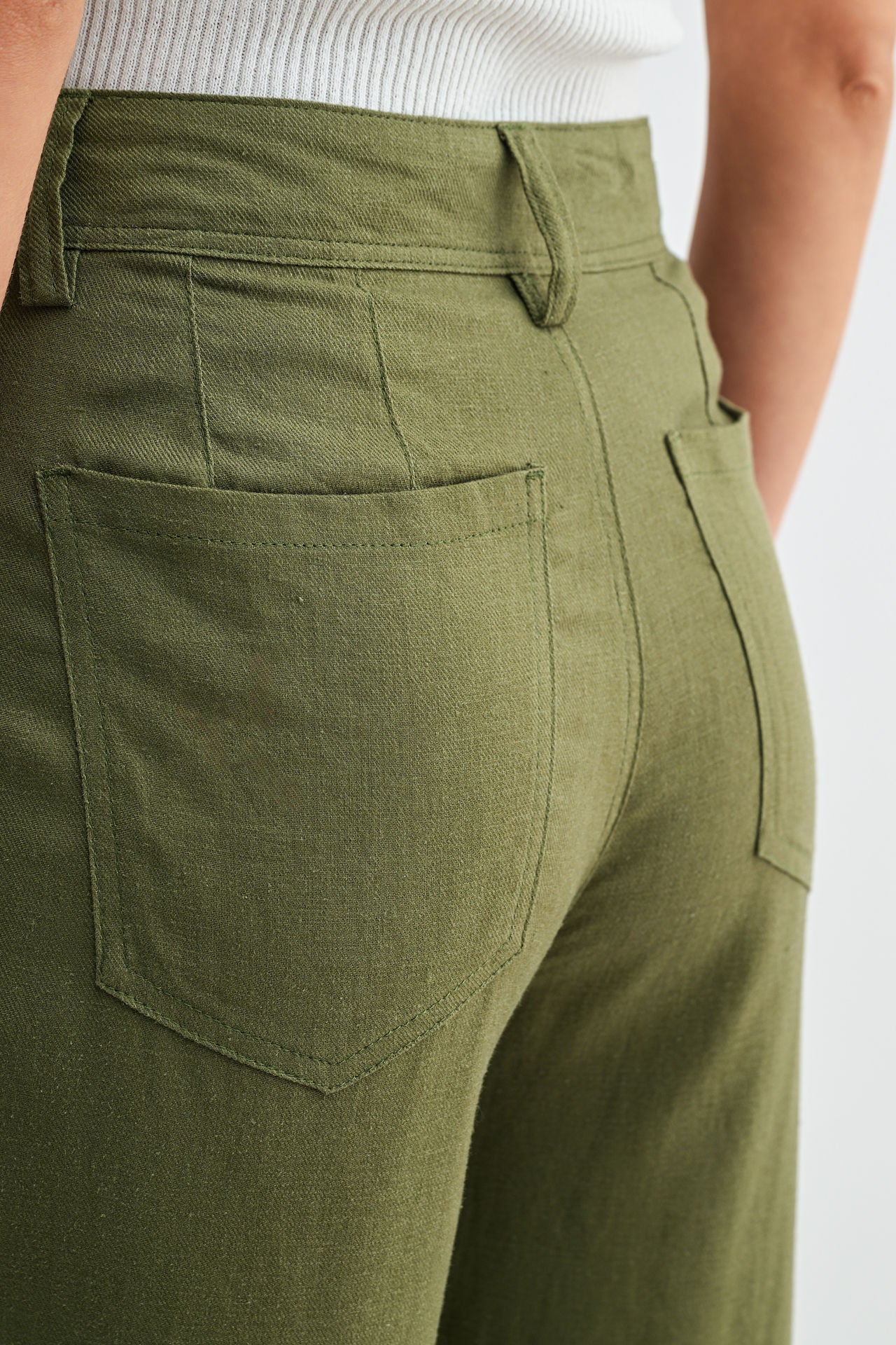 Olive Relaxed Patch Pocket Pant