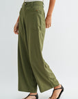 Olive Relaxed Patch Pocket Pant
