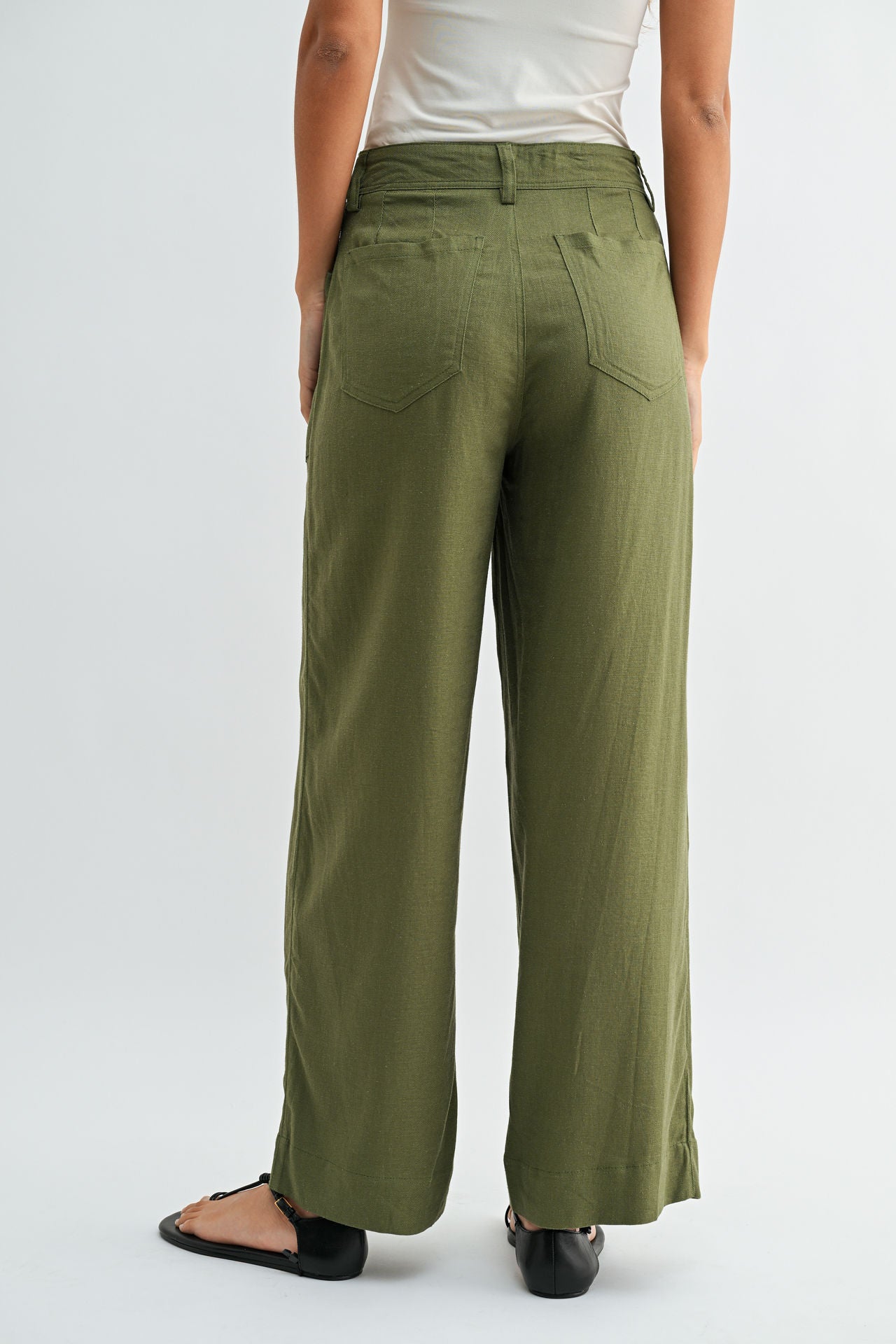 Olive Relaxed Patch Pocket Pant