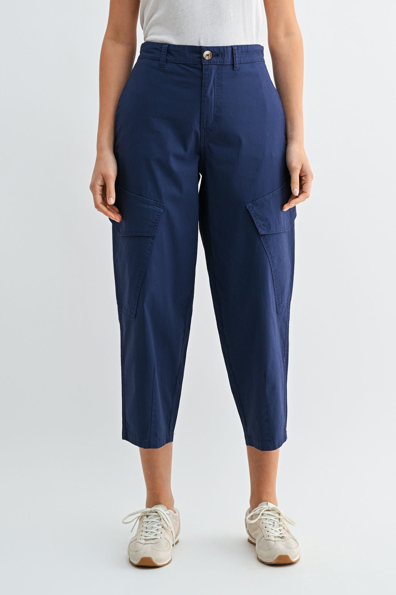 Navy Poplin Cargo Barrel