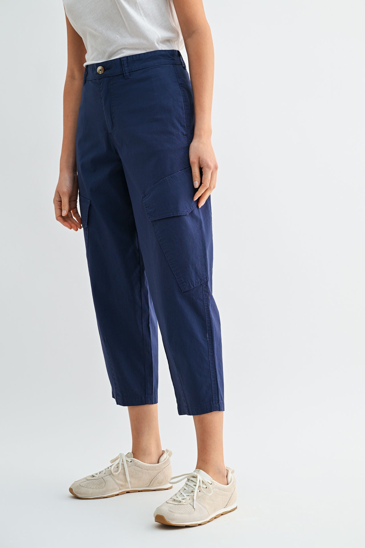Navy Poplin Cargo Barrel