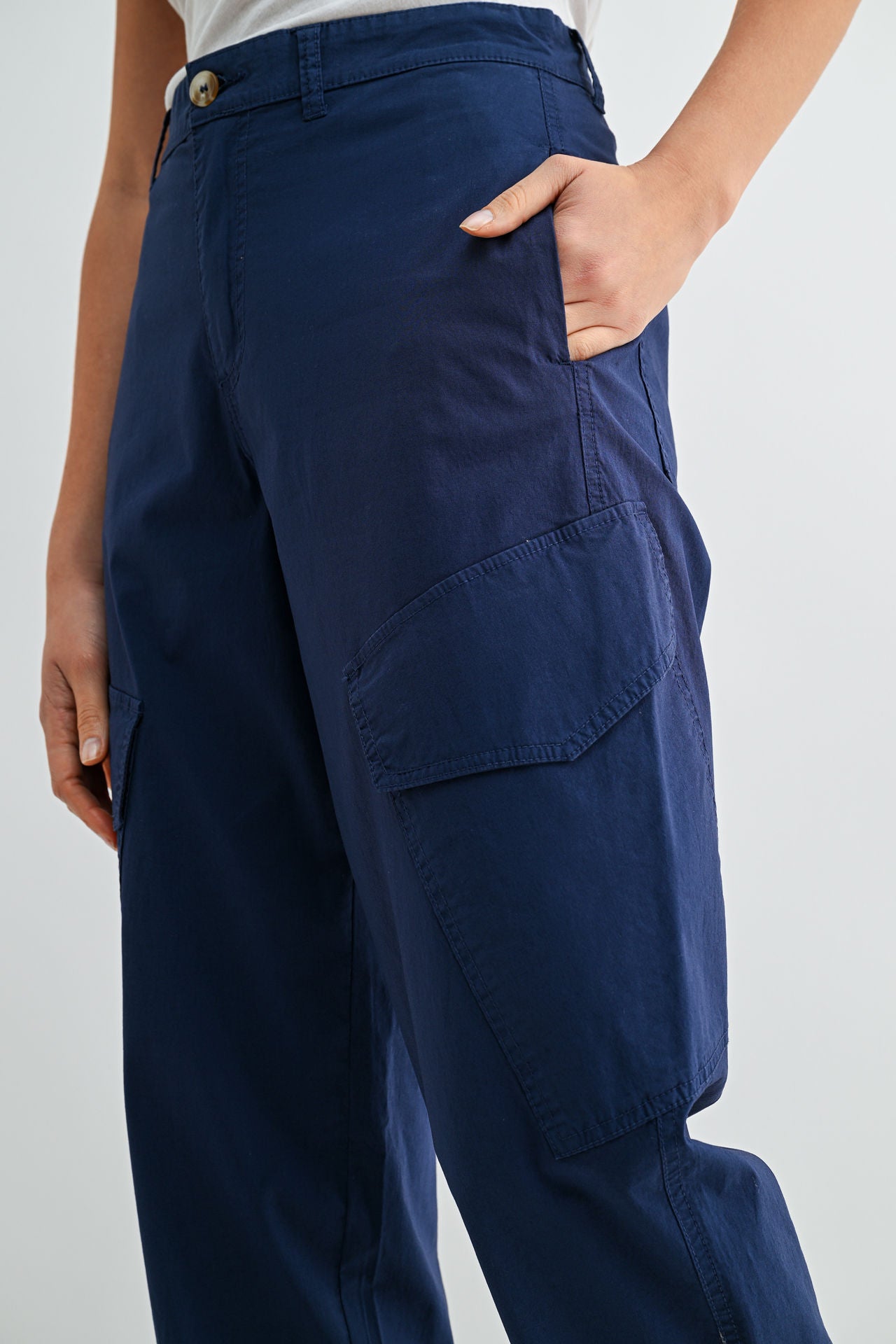 Navy Poplin Cargo Barrel