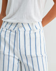 White Wide Leg Patch Pocket Crop Pant