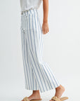 White Wide Leg Patch Pocket Crop Pant