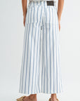 White Wide Leg Patch Pocket Crop Pant