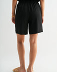 Black Pleated Bermuda Short
