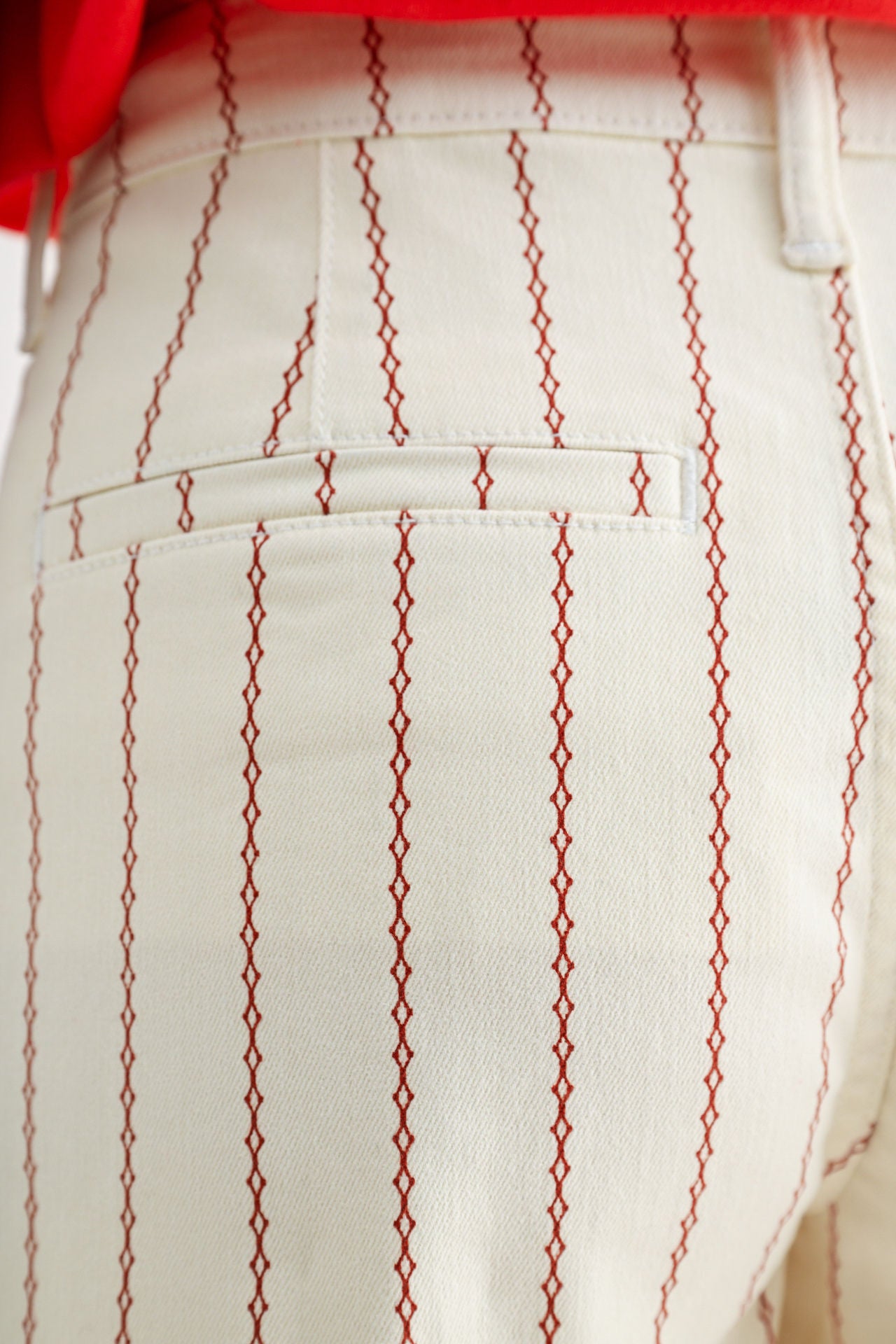 Pearl with Tamarind Stripe Pleated Trouser Short