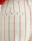 Pearl with Tamarind Stripe Pleated Trouser Short