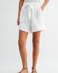 White Braided Pocket Short