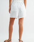 White Braided Pocket Short