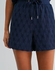 Navy Eyelet Short
