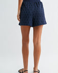 Navy Eyelet Short